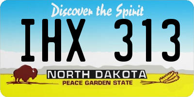 ND license plate IHX313