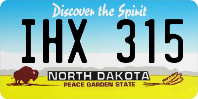ND license plate IHX315