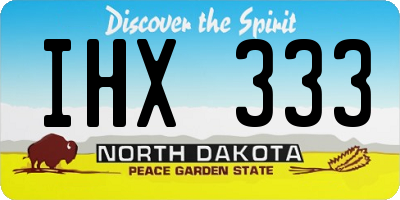 ND license plate IHX333
