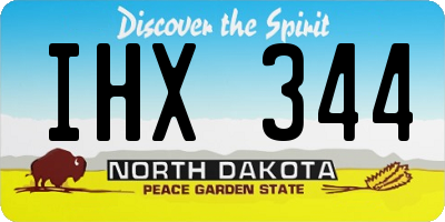 ND license plate IHX344