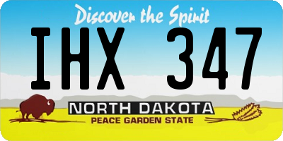 ND license plate IHX347