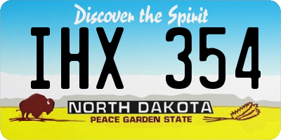 ND license plate IHX354