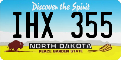 ND license plate IHX355