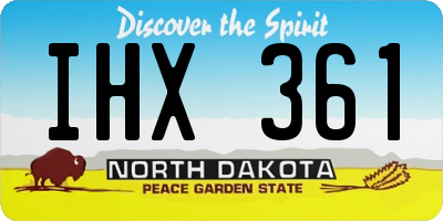 ND license plate IHX361