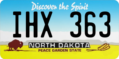 ND license plate IHX363