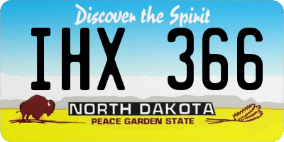 ND license plate IHX366