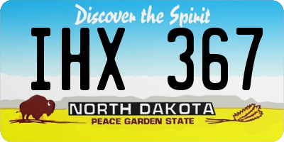 ND license plate IHX367