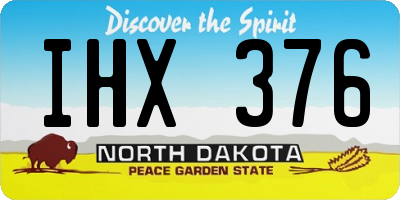 ND license plate IHX376