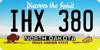 ND license plate IHX380