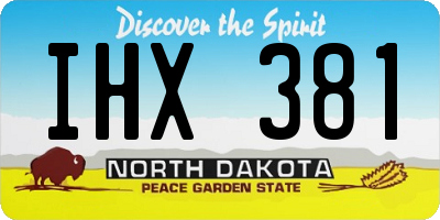 ND license plate IHX381