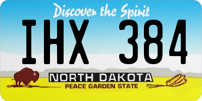 ND license plate IHX384
