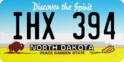 ND license plate IHX394