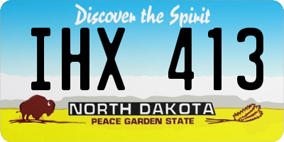 ND license plate IHX413