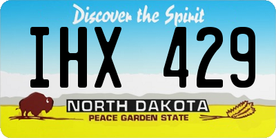 ND license plate IHX429
