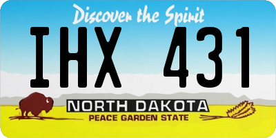 ND license plate IHX431