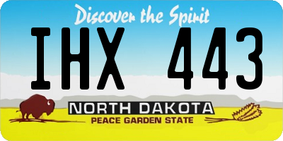 ND license plate IHX443