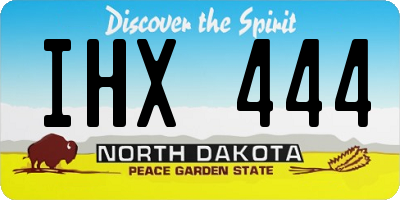 ND license plate IHX444
