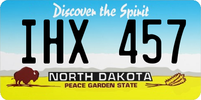 ND license plate IHX457