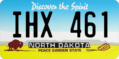 ND license plate IHX461