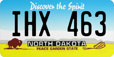 ND license plate IHX463