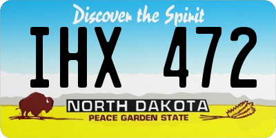 ND license plate IHX472