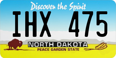 ND license plate IHX475