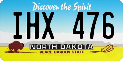 ND license plate IHX476