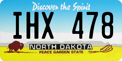 ND license plate IHX478