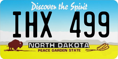 ND license plate IHX499