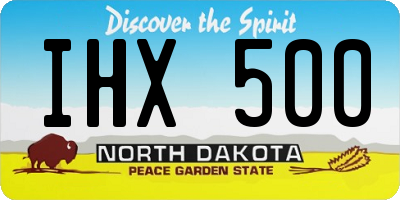 ND license plate IHX500