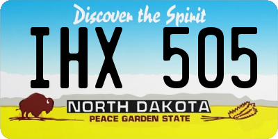 ND license plate IHX505