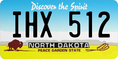 ND license plate IHX512