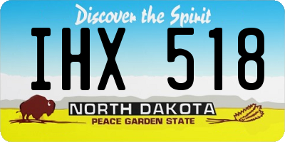 ND license plate IHX518