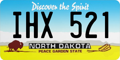 ND license plate IHX521