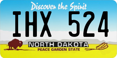 ND license plate IHX524