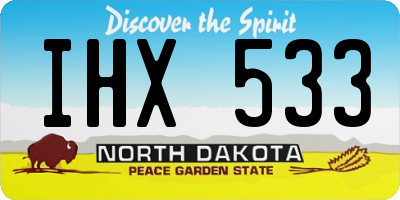 ND license plate IHX533