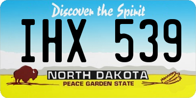 ND license plate IHX539