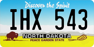 ND license plate IHX543