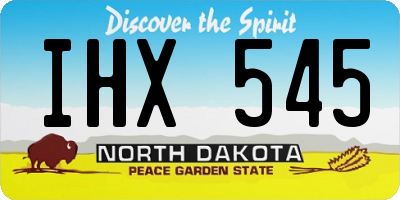 ND license plate IHX545