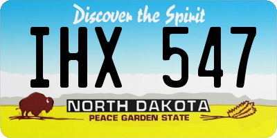 ND license plate IHX547