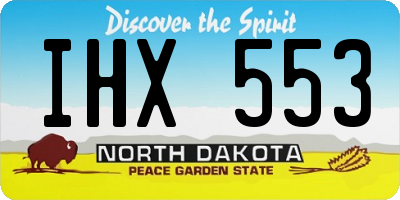 ND license plate IHX553