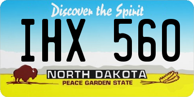 ND license plate IHX560