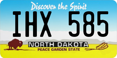 ND license plate IHX585