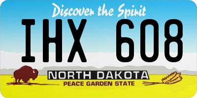 ND license plate IHX608