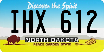 ND license plate IHX612