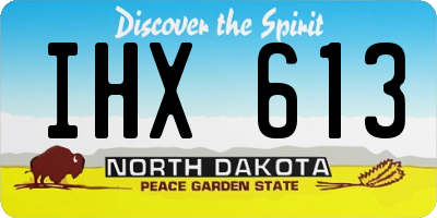 ND license plate IHX613