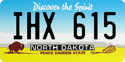 ND license plate IHX615