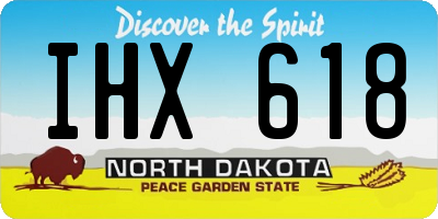 ND license plate IHX618