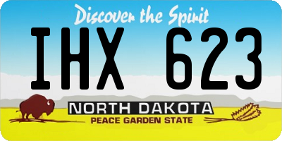 ND license plate IHX623