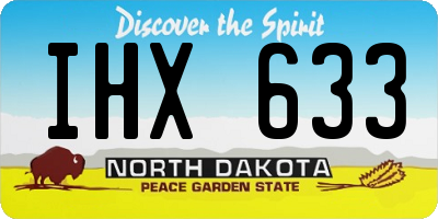 ND license plate IHX633